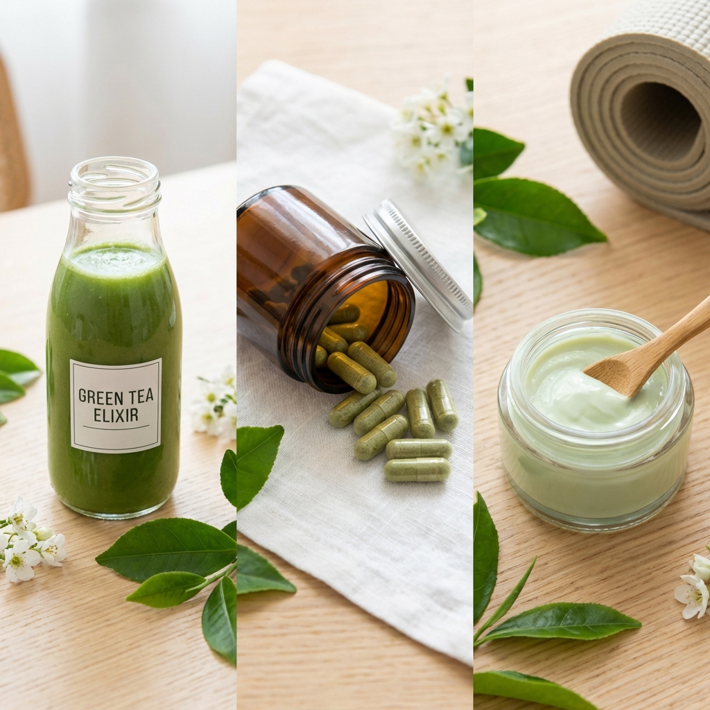 Green Tea Wellness Collage
